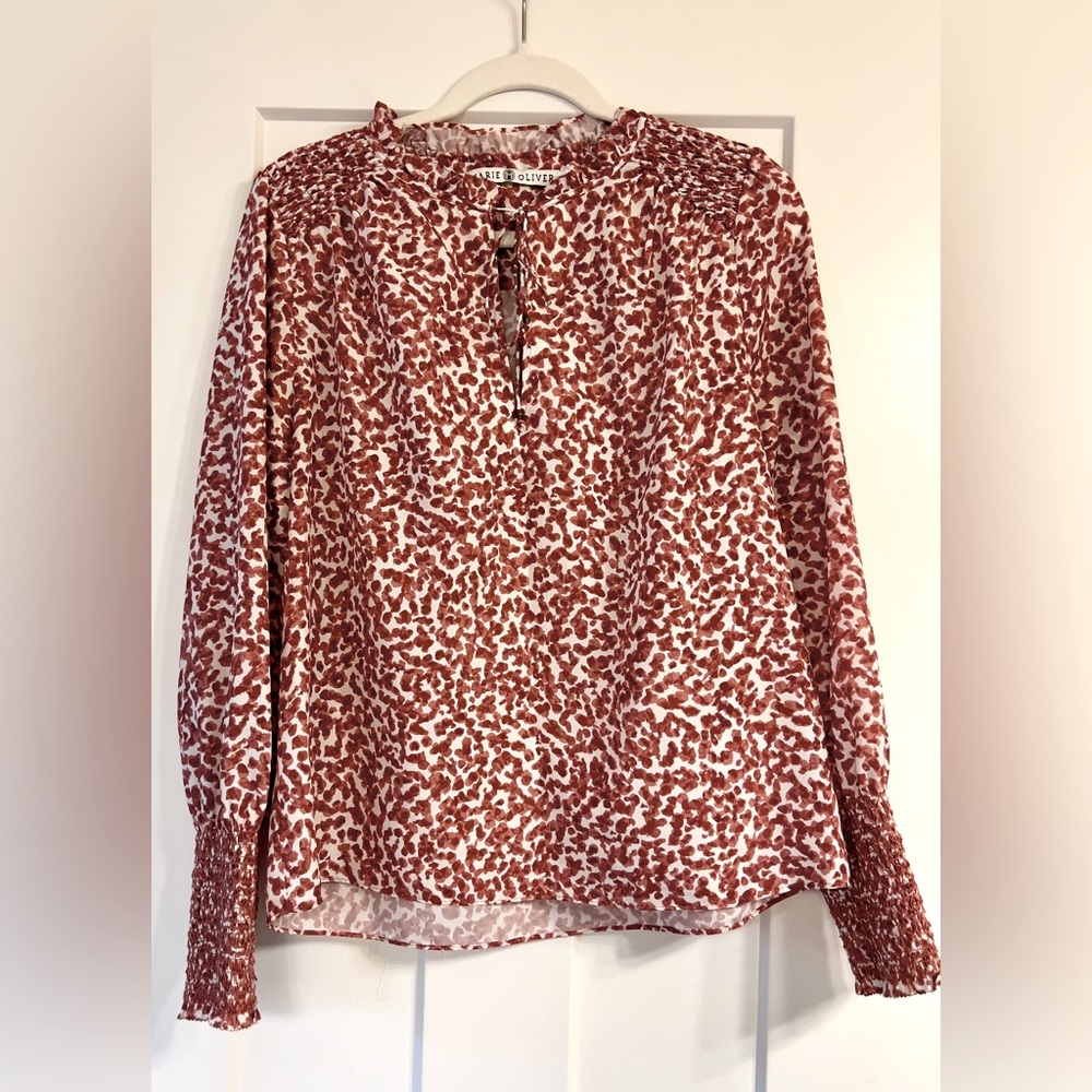 Marie Oliver Kate Smocked Blouse | Size Small
